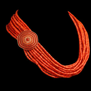 Collana "Glam" corallo rosso, argento 925/1000