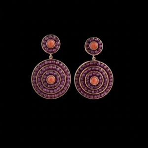 Orecchini "Echo" granato, corallo, argento 925/1000
