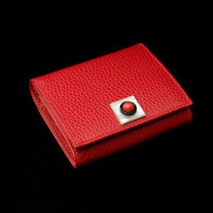 Portafoglio "Pocket" pelle di vitello, madreperla, onice, corallo, argento 925/1000