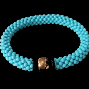 Bracciale "Tessito" turchese ricostruito, onice, argento 925/1000