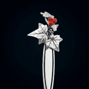 Fermapagina "Vite" argento 925/1000 e corallo rosso del Mediterraneo